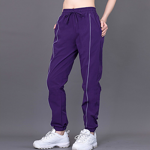 

Women's Joggers Jogger Pants Athletic Bottoms Drawstring Pocket Spandex Fitness Gym Workout Marathon Running Exercise Breathable Quick Dry Moisture Wicking Sport Stripes Black Purple Blushing Pink