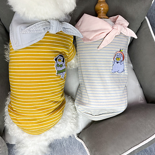 

Dog Cat Shirt / T-Shirt Cartoon Basic Elegant Cute Dailywear Casual / Daily Dog Clothes Puppy Clothes Dog Outfits Breathable Yellow Gray Costume for Girl and Boy Dog Cotton S M L XL XXL