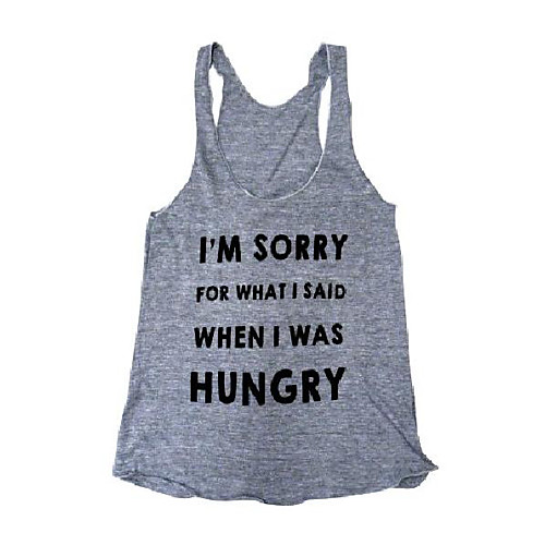 

women's i'm sorry for what i said when i was hungry tank top, medium, grey