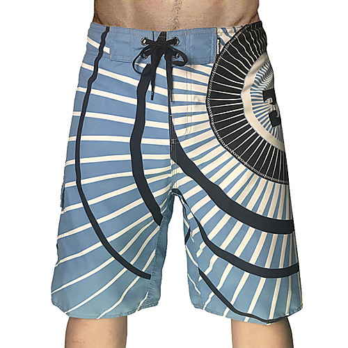 

Men's Swim Shorts Swim Trunks Board Shorts Breathable Quick Dry Drawstring - Swimming Surfing Water Sports Stripes Summer