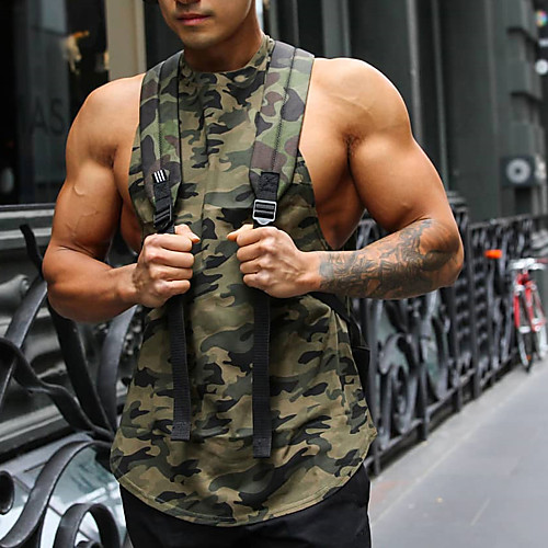 

Men's Sleeveless Workout Tank Top Running Tank Top Running Singlet Vest / Gilet Athleisure Summer Moisture Wicking Quick Dry Breathable Fitness Gym Workout Running Jogging Exercise Sportswear Solid