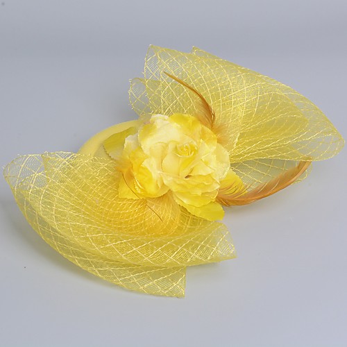 

1920s Retro Tulle / Feather Fascinators with Feather / Floral 1 Piece Special Occasion / Party / Evening Headpiece