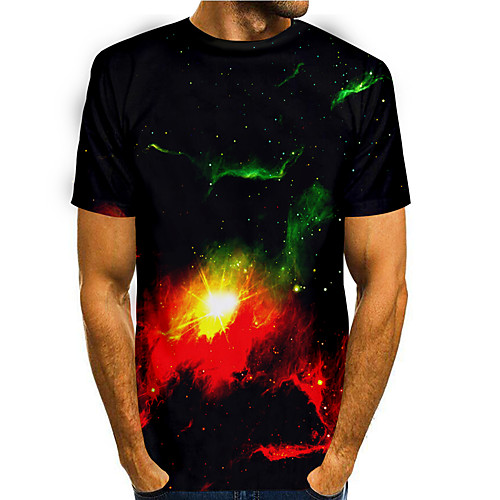 

Men's T shirt 3D Print Graphic 3D 3D Print Short Sleeve Daily Tops Basic Casual Black