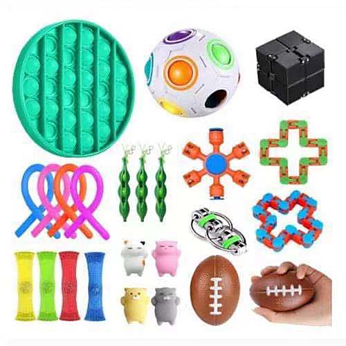 

Squishy Toy Sensory Fidget Toy Stress Reliever 24 pcs Mini Creative Stress and Anxiety Relief Geometric Pattern Decompression Toys Slow Rising Plastic For Kid's Adults' Men and Women Boys and Girls
