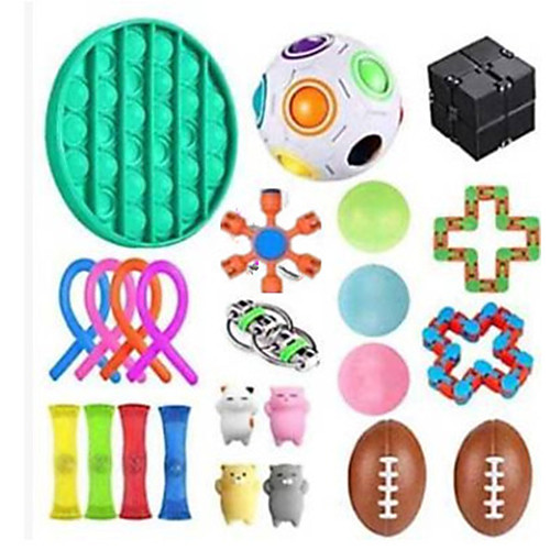 

Squishy Toy Throwing Toy Push Pop Bubble Sensory Fidget Toy Stress Reliever 24 pcs Mini Football Rugby Creative Transformable Cute Stress and Anxiety Relief Fun Strange Toys Decompression Toys Funny