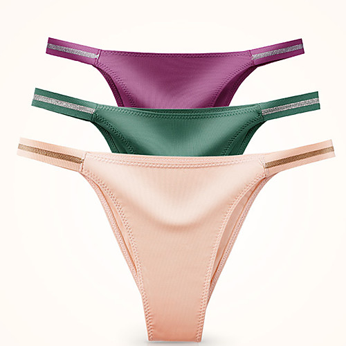 

Women's 1 Piece Basic Brief Low Waist White Black Purple S M L