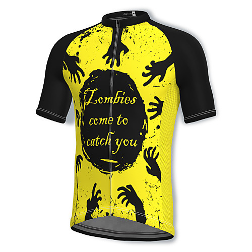 

21Grams Men's Short Sleeve Cycling Jersey Spandex Yellow Bike Top Mountain Bike MTB Road Bike Cycling Breathable Quick Dry Sports Clothing Apparel / Athleisure