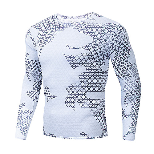 

Men's Long Sleeve Compression Shirt Running Shirt Tee Tshirt Top Athletic Winter Breathable Quick Dry Moisture Wicking Gym Workout Running Active Training Jogging Exercise Sportswear Plus Size White