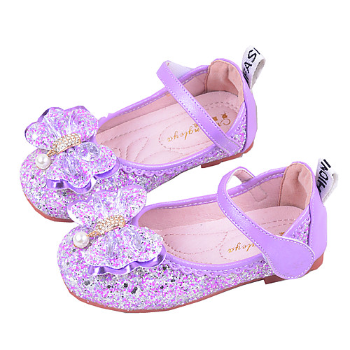 

Girls' Flats Flower Girl Shoes Princess Shoes School Shoes Rubber PU Little Kids(4-7ys) Big Kids(7years ) Daily Party & Evening Walking Shoes Rhinestone Bowknot Sparkling Glitter Purple Blue Pink