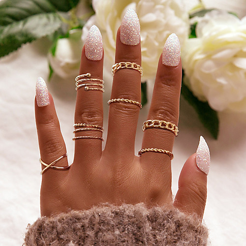 

Ring Vintage Style Gold Silver Alloy Wave Statement Fashion Vintage 1 set One Size / Women's