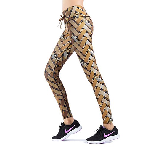 

Activewear Pants Printing Solid Women's Training Running Natural Polyester