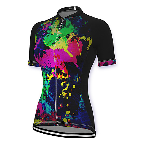 

21Grams Women's Short Sleeve Cycling Jersey Spandex Black Graffiti Bike Top Mountain Bike MTB Road Bike Cycling Breathable Sports Clothing Apparel / Stretchy / Athleisure