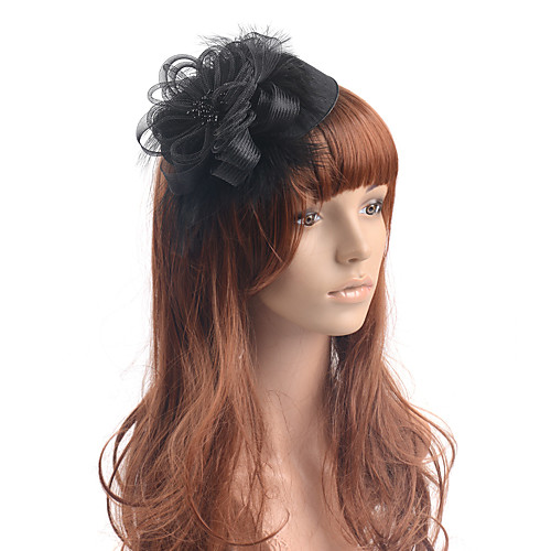 

Elegant Retro Tulle Fascinators with Feather / Flower 1 Piece Special Occasion / Party / Evening Headpiece