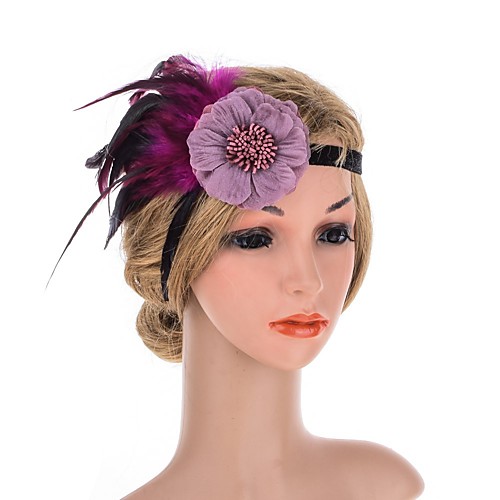 

1920s Elegant Feather / Fabric Fascinators with Feather / Flower 1 Piece Special Occasion / Party / Evening Headpiece
