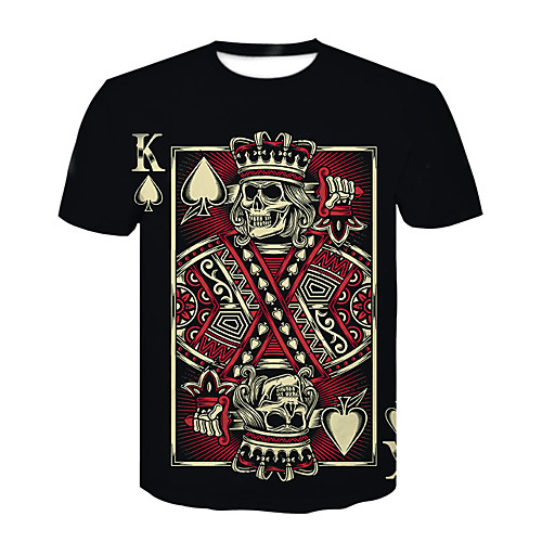 

Men's T shirt 3D Print 3D Rivet Mesh Short Sleeve Casual Tops Black