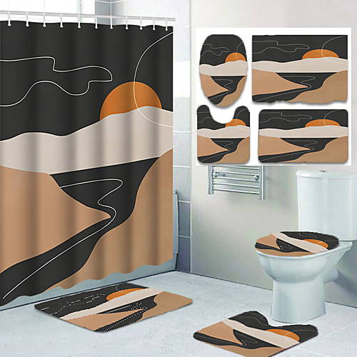 

Bathroom Shower Curtains & Hooks Casual Polyester Waterproof