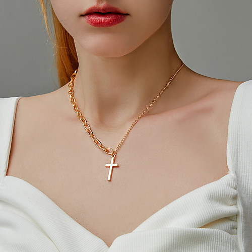 

Men's Women's Choker Necklace Necklace Mismatched Cross Simple European Korean Chrome Gold Silver 21-50 cm Necklace Jewelry 1pc For Party Evening Street Prom Birthday Party Festival