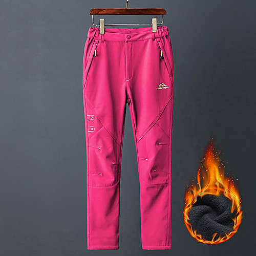 

Women's Hiking Pants Trousers Solid Color Winter Outdoor Regular Fit Fleece Lining Warm Soft Wear Resistance Elastane Bottoms Black Rose Red Fishing Climbing Camping / Hiking / Caving M L XL XXL XXXL