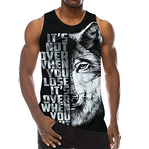 

Men's Tank Top Undershirt 3D Print 3D 3D Print Sleeveless Daily Tops Casual Beach A B