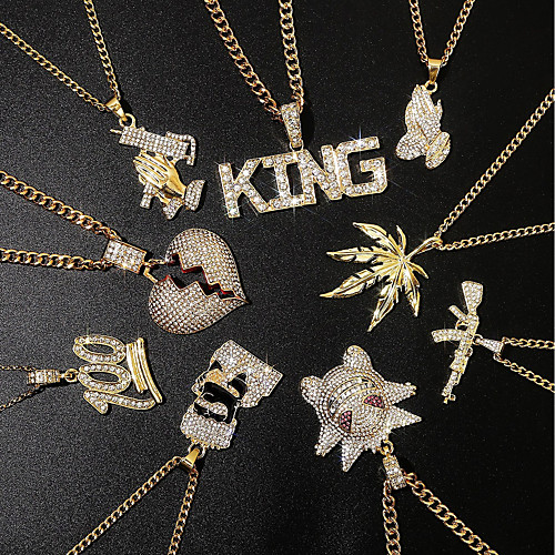 

Men's Pendant Necklace Stainless Steel Men's Necklaces Punk Rock Style(Gold Color)