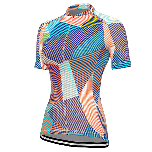 

21Grams Women's Short Sleeve Cycling Jersey Spandex Purple Stripes Bike Top Mountain Bike MTB Road Bike Cycling Breathable Sports Clothing Apparel / Stretchy / Athleisure