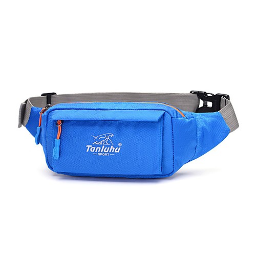 

Unisex Bags Nylon Fanny Pack Hiking Waist Bag Zipper Solid Color Daily Bum Bag MessengerBag Black Blue Purple Orange