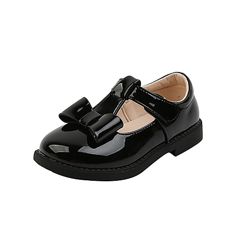 

Girls' Flats Comfort Flower Girl Shoes Children's Day Leather Little Kids(4-7ys) Big Kids(7years ) Daily Party & Evening Bowknot Buckle Black Beige Fall Spring