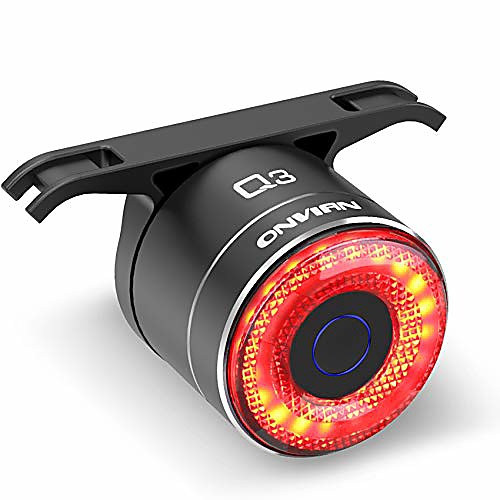 

smart bike tail light, ipx6 waterproof ultra bright rechargeable bike light auto on/off, cycling safety back taillight accessories