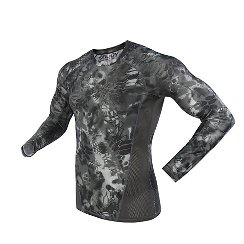 

Men's Hunting T-shirt Camo / Camouflage Long Sleeve Outdoor Fall Spring Breathability Wearable Quick Dry Soft Polyester Black Yellow Green