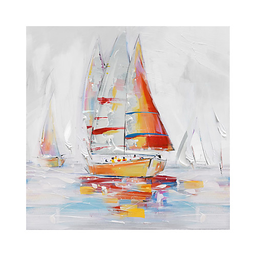 

Oil Painting Hand Painted Square Abstract Modern Rolled Canvas (No Frame)