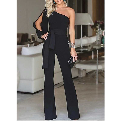 

Women's Elegant & Luxurious Daily Wear 2021 Wine Navy White Jumpsuit Solid Color