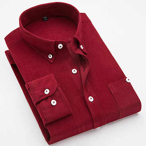 

Men's Shirt non-printing Solid Colored Half Sleeve Casual Tops Corduroy Simple Lightweight White Black Blue