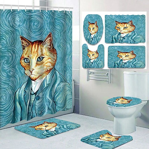 

Bathroom Shower Curtains & Hooks Casual Polyester Waterproof