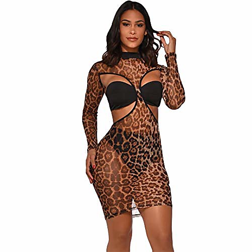 

womens sexy 2 piece outfits long sleeve hollow out bodycon mini dress clubwear