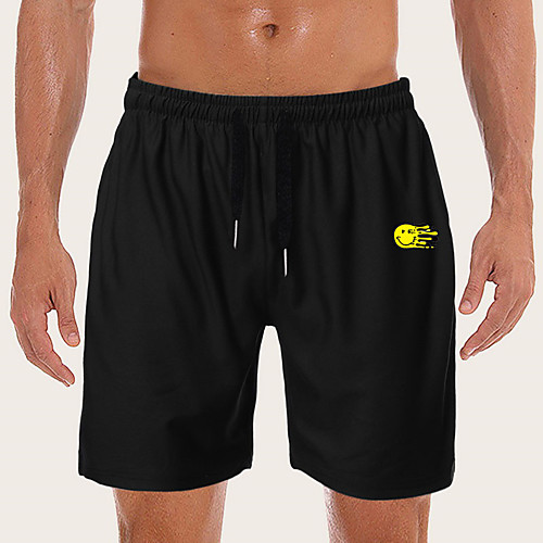 

Men's Sporty Casual / Sporty Daily Holiday Shorts Pants Graphic Short Drawstring Pocket Print Black