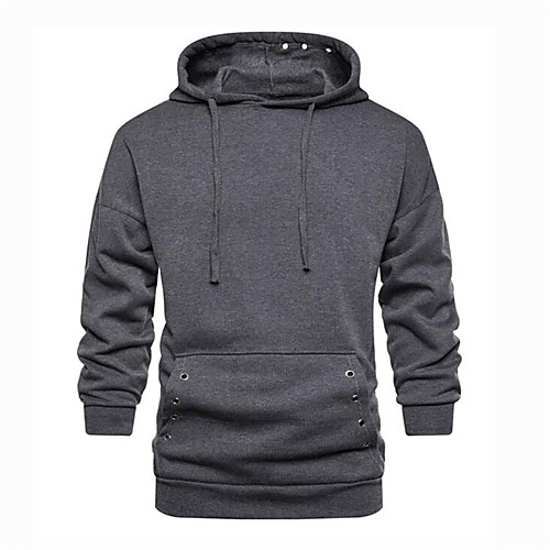 

Men's Pullover Hoodie Sweatshirt Solid Color non-printing Long Hoodies Sweatshirts Black Red Light gray