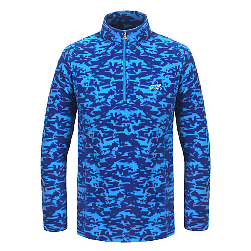 

Men's Hunting T-shirt Camo / Camouflage Long Sleeve Outdoor Fall Summer Thermal Warm Fleece Lining Breathability Wearable Polyester Army Green Blue Green Royal Blue
