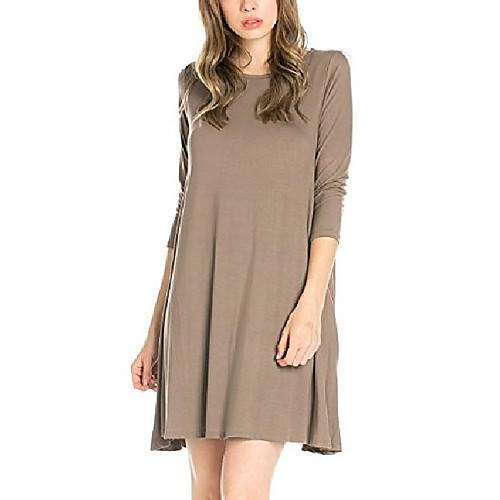 

urban k women's solid comfy tunic swing dress