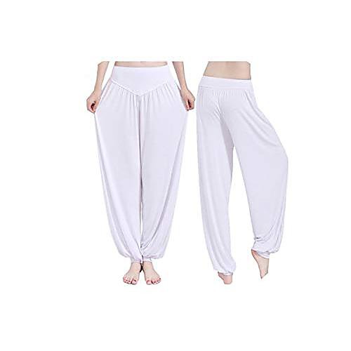 

legging wide leg yoga pants loose pants long trousers for yoga dance soft modal home pants,white,xxl