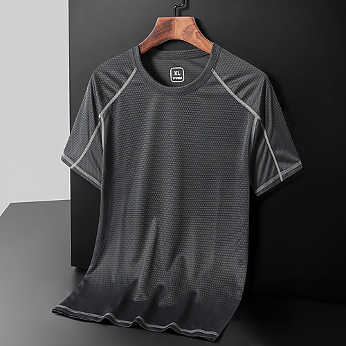 

Men's Short Sleeve Running Shirt Tee Tshirt Top Athletic Athleisure Breathable Quick Dry Moisture Wicking Gym Workout Running Active Training Jogging Exercise Sportswear Dark Grey fluorescent green