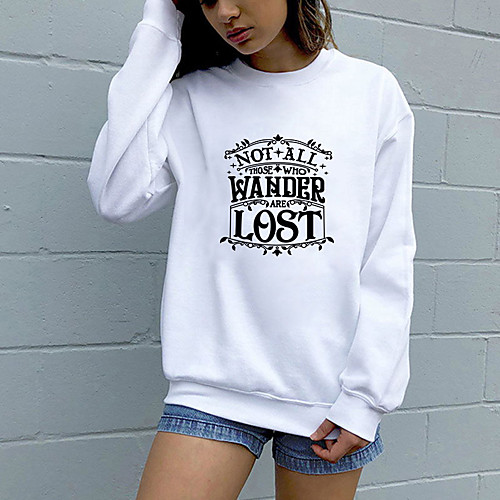 

Women's Sweatshirt Pullover Pure Color Crew Neck Letter Printed Sport Athleisure Sweatshirt Top Long Sleeve Breathable Soft Comfortable Everyday Use Street Casual Daily Outdoor