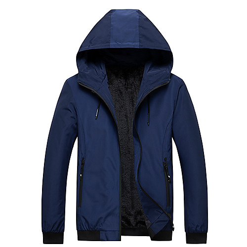 

Women's Hiking Softshell Jacket Hiking Windbreaker Winter Outdoor Solid Color Lightweight Windproof Breathable Quick Dry Jacket Hoodie Top Full Length Visible Zipper Fishing Climbing Beach Black Blue