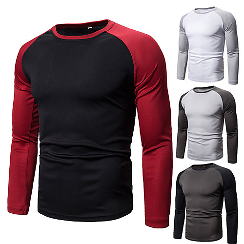 

Men's T shirt Hiking Tee shirt Long Sleeve Crew Neck Tee Tshirt Top Outdoor Lightweight Breathable Quick Dry Sweat wicking Summer Light Gray Dark Gray White Running
