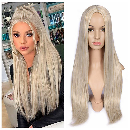 

Synthetic Wig Natural Straight Middle Part Wig Medium Length A15 A16 A17 A18 A19 Synthetic Hair Women's Cosplay Party Fashion Blonde