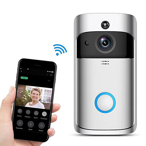 

Wireless Doorbell WiFi Video Smart Talk Door Ring Security HD Camera Bell
