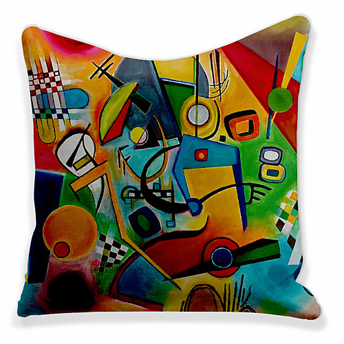 

Double Side 1 Pc Geometric Cushion Cover Print 45x45cm Linen for Sofa Bedroom