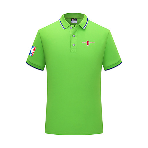 

Men's Polo Other Prints Geometry Letter Print Short Sleeve Daily Tops Cotton Simple Casual White Black Blue