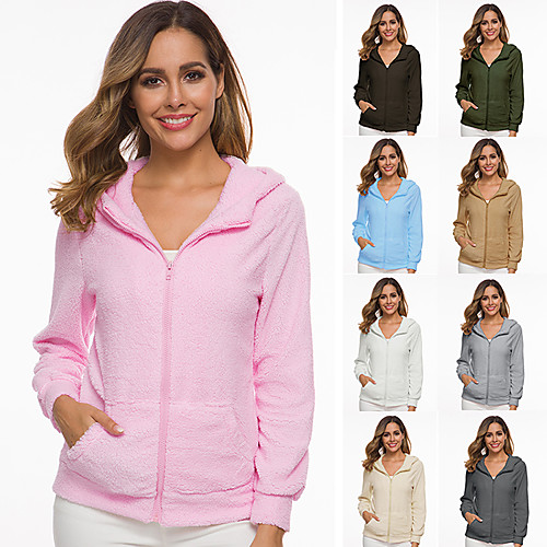 

Women's Solid Color Casual Spring & Fall Jacket Regular Daily Wear Long Sleeve Polyester Coat Tops Apricot