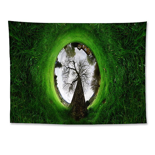 

Wall Tapestry Art Decor Blanket Curtain Hanging Home Bedroom Living Room Polyester House Abstract Art Trees Grass Green Landscape