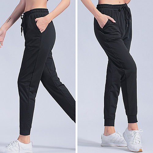 

Women's Joggers Jogger Pants Athletic Bottoms Side Pockets Drawstring Spandex Winter Fitness Gym Workout Running Jogging Training Breathable Quick Dry Moisture Wicking Sport Solid Colored Black Pink